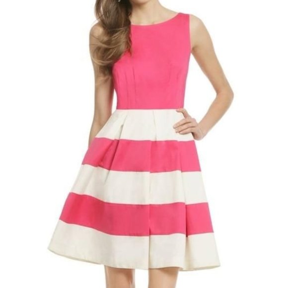 kate spade Dresses & Skirts - Kate Spade Mandy Dress 4 Pink White Striped Fit and Flare Retro Summer